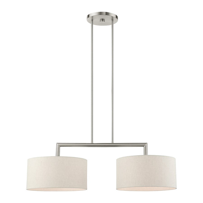 Livex Meridian 2 Light Linear Chandelier, Brushed Nickel - 49292-91