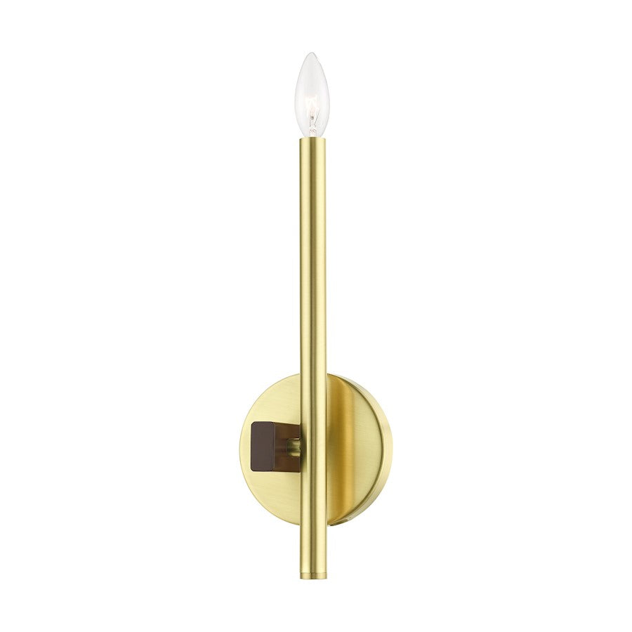 Livex Denmark 1 Light ADA Wall Sconce, Satin Brass - 49341-12