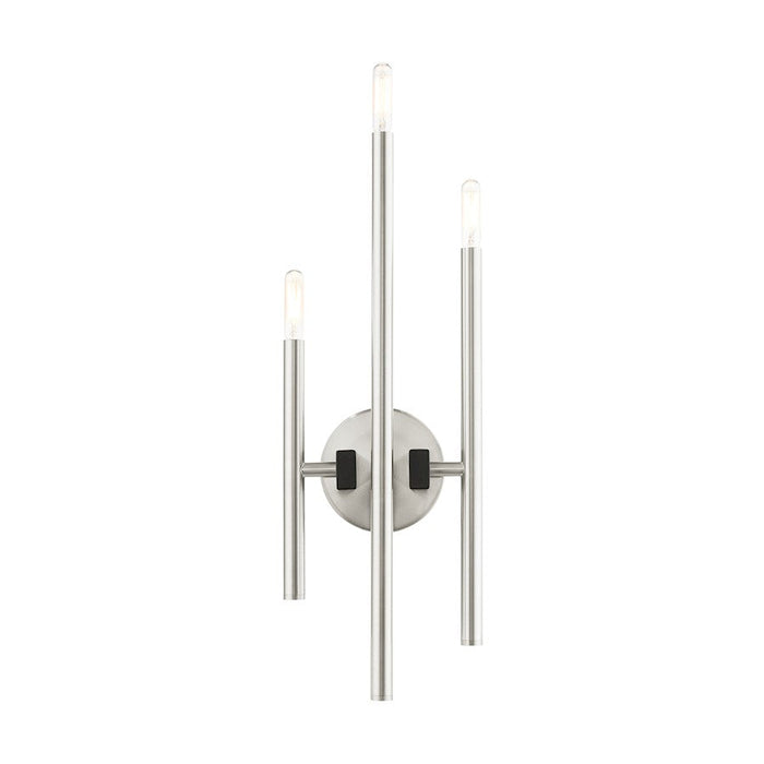 Livex Denmark 3 Light ADA Triple Sconce, Brushed Nickel - 49343-91