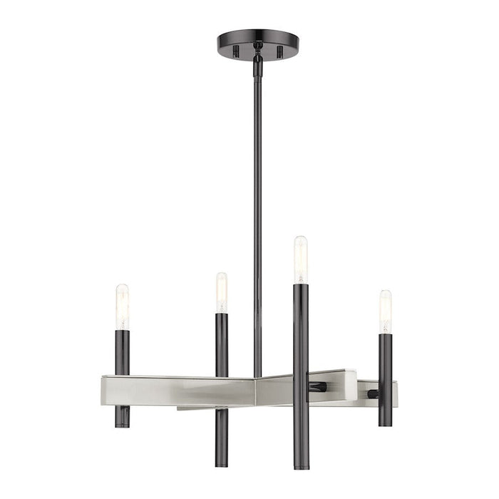 Livex Denmark 4 Light Chandelier, Black Chrome - 49344-46