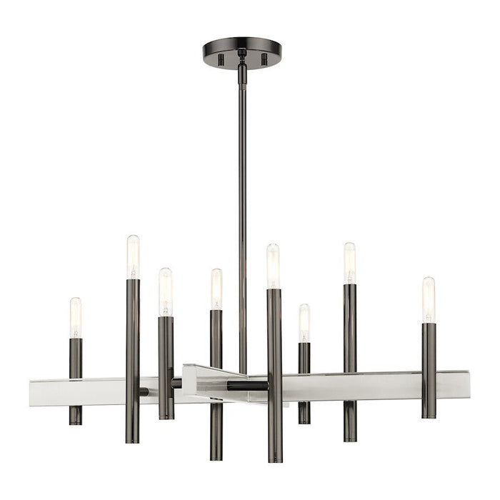 Livex Denmark 8 Light Chandelier, Black Chrome - 49348-46