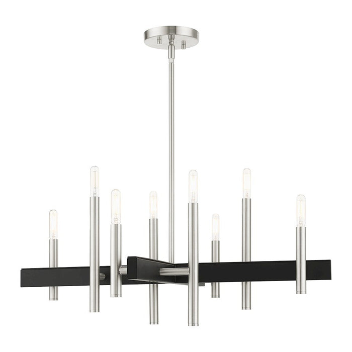 Livex Denmark 8 Light Chandelier, Brushed Nickel - 49348-91