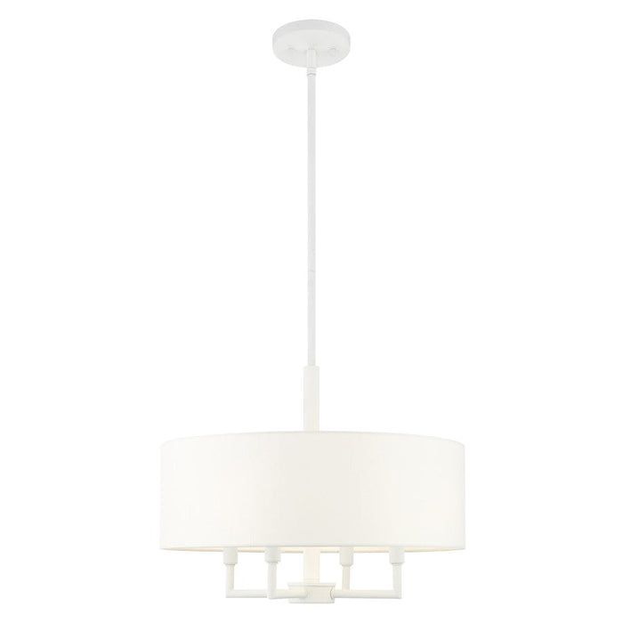 Livex Meridian 4 Light Pendant Chandelier, White - 49374-03