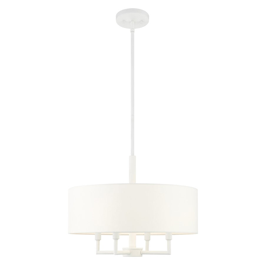 Livex Meridian 4 Light Pendant Chandelier, White - 49374-03