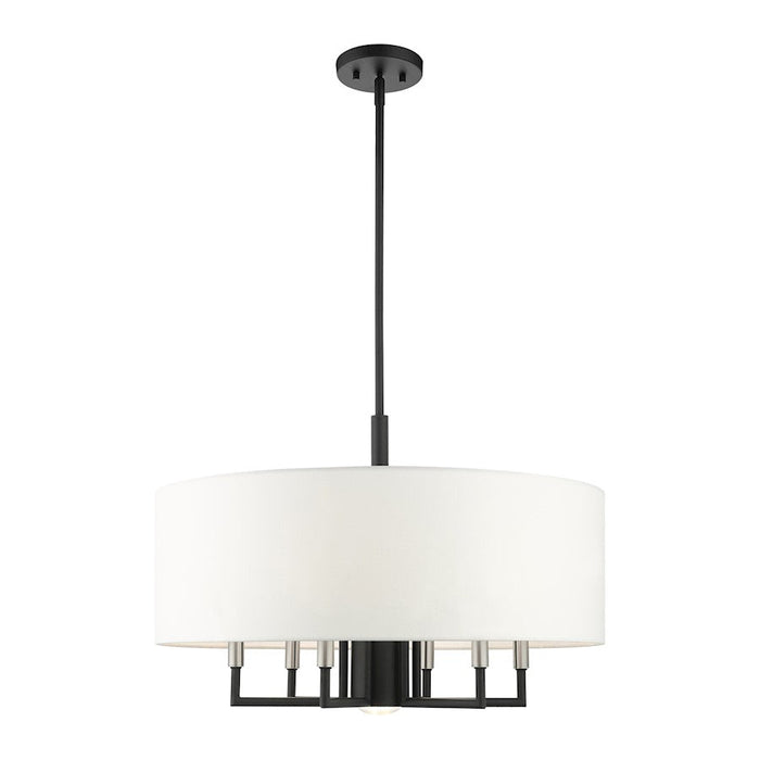 Livex Meridian 7 Light Pendant Chandelier, Black - 49376-04