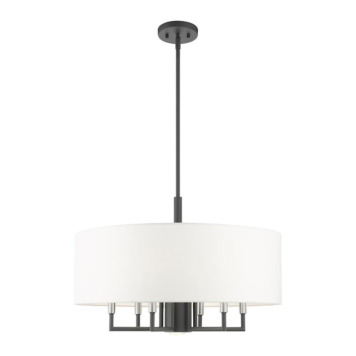 Livex Meridian 7 Light Pendant Chandelier, Scandinavian Gray - 49376-76