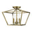 Livex Devonshire 3 Light Square Semi-Flush, Antique Brass - 49430-01