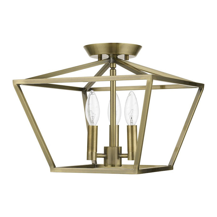 Livex Devonshire 3 Light Square Semi-Flush Mount