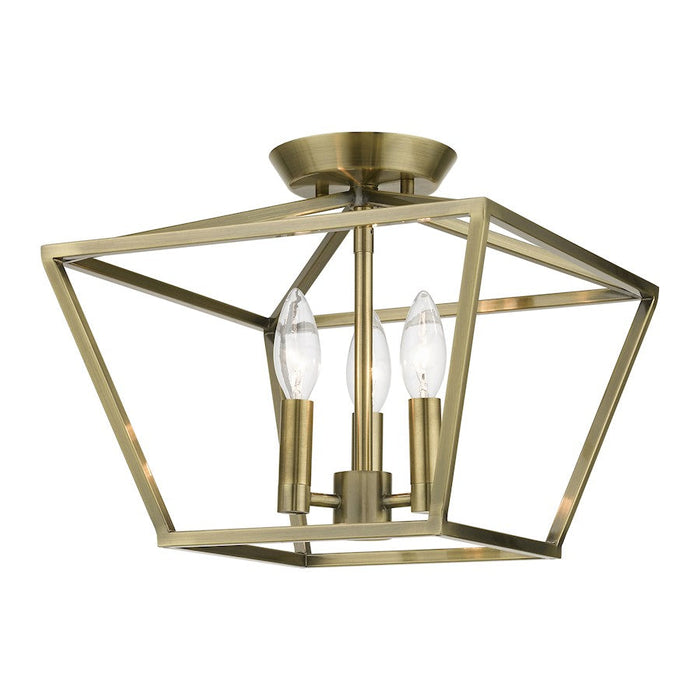 Livex Devonshire 3 Light Square Semi-Flush Mount