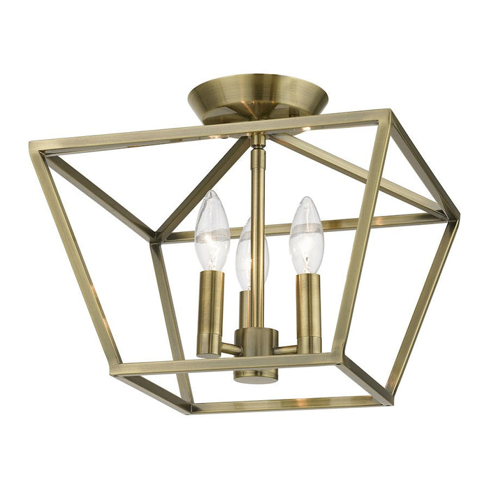 Livex Devonshire 3 Light Square Semi-Flush Mount