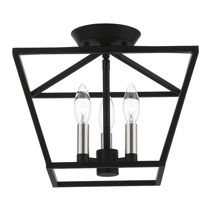 Livex Devonshire 3 Light Square Semi-Flush Mount