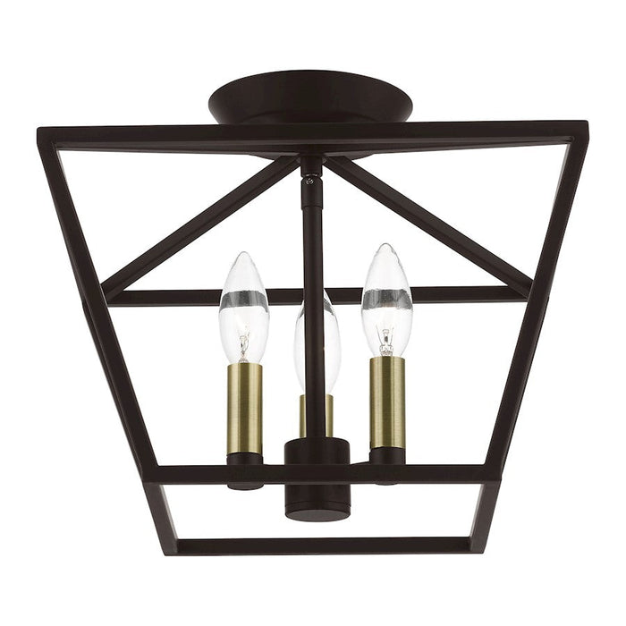 Livex Devonshire 3 Light Square Semi-Flush Mount