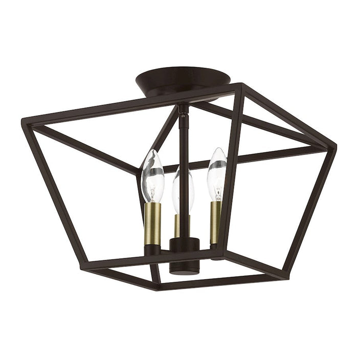 Livex Devonshire 3 Light Square Semi-Flush Mount