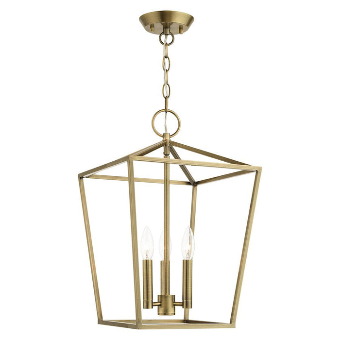 Livex Devonshire 3 Light Convertible Semi Flush/Lantern, Brass/Brass - 49433-01