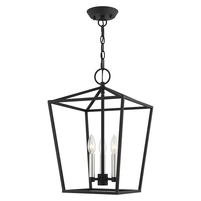 Livex Devonshire 3-LT Conv Semi Flush/Lantern, Black/Black Metal - 49433-04