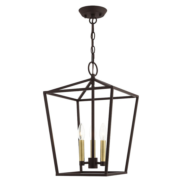 Livex Devonshire 3 Light Convertible Semi Flush/Lantern, Bronze - 49433-07