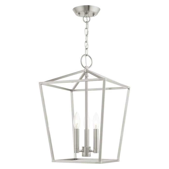 Livex Devonshire 3 Light Convertible Semi Flush/Lantern, Brass/Nickel - 49433-91