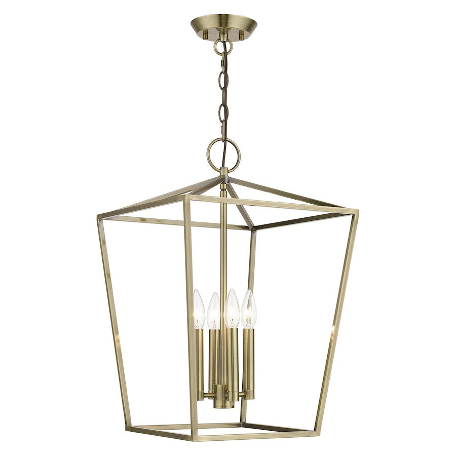 Livex Devonshire 4 Light Chandelier, Antique Brass - 49434-01