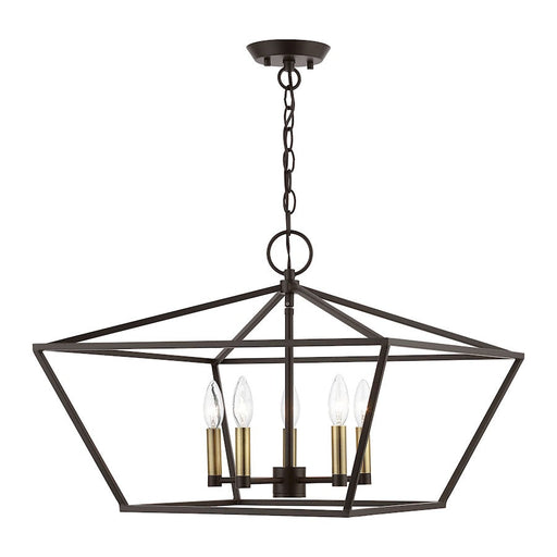 Livex Devonshire 5 Light Chandelier, Bronze/Antique Brass - 49435-07