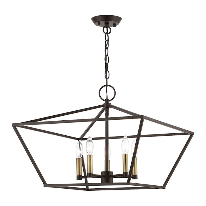 Livex Devonshire 5 Light Chandelier, Bronze/Antique Brass