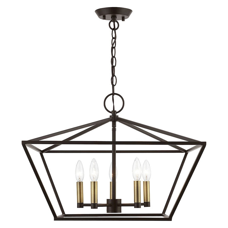 Livex Devonshire 5 Light Chandelier, Bronze/Antique Brass