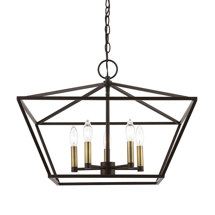 Livex Devonshire 5 Light Chandelier, Bronze/Antique Brass