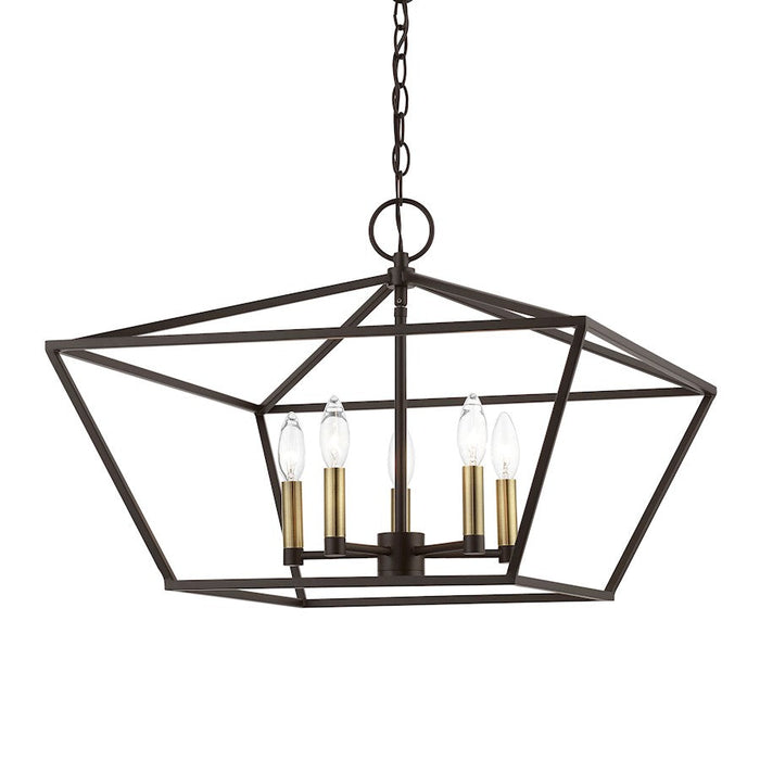 Livex Devonshire 5 Light Chandelier, Bronze/Antique Brass