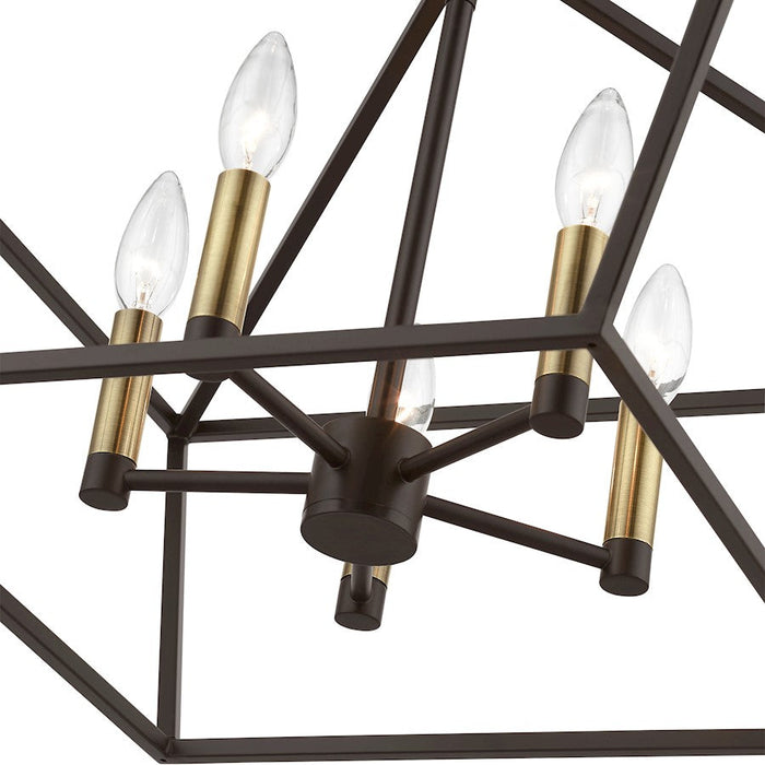 Livex Devonshire 5 Light Chandelier, Bronze/Antique Brass