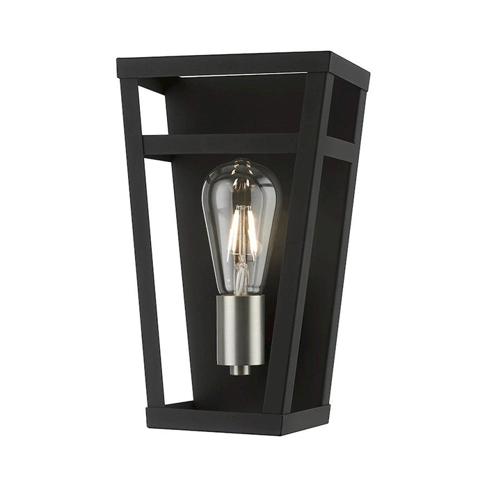 Livex Schofield 1 Light ADA Sconce, Black/Brushed Nickel/Black Metal - 49567-04