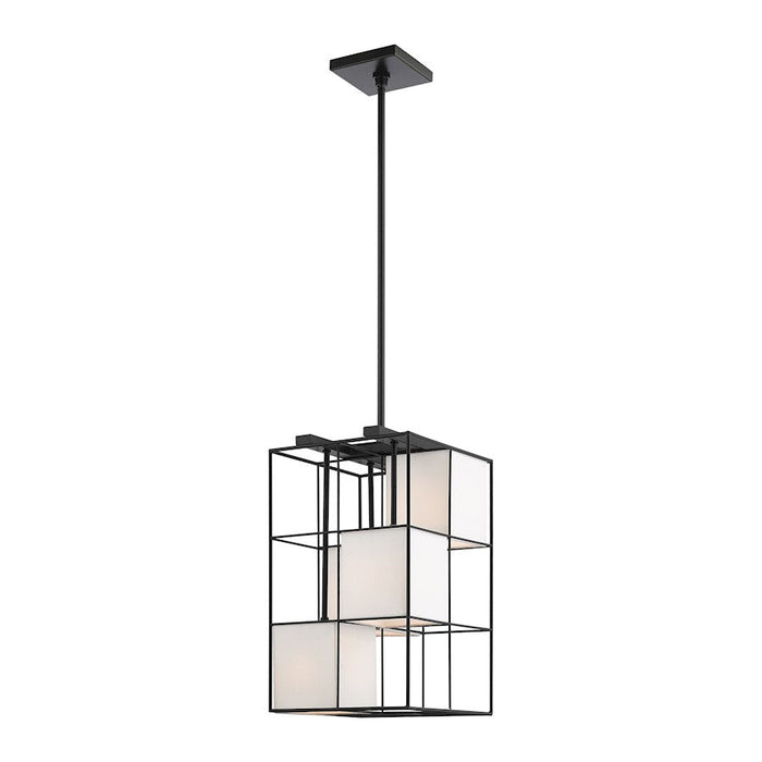 Livex Trondheim 4 Light Pendant Chandelier, Black/Off White Hardback - 49622-04