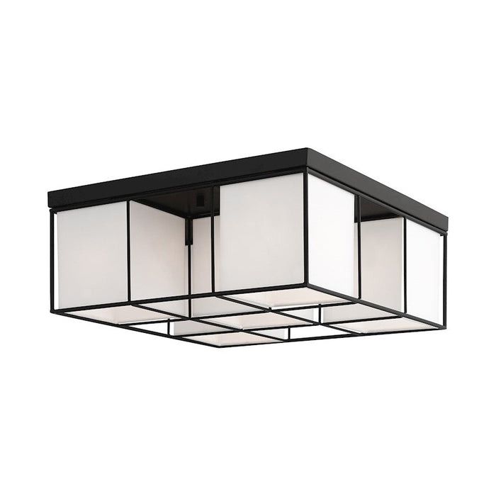 Livex Trondheim 5 Light Flush Mount, Black/Off White Hardback - 49625-04