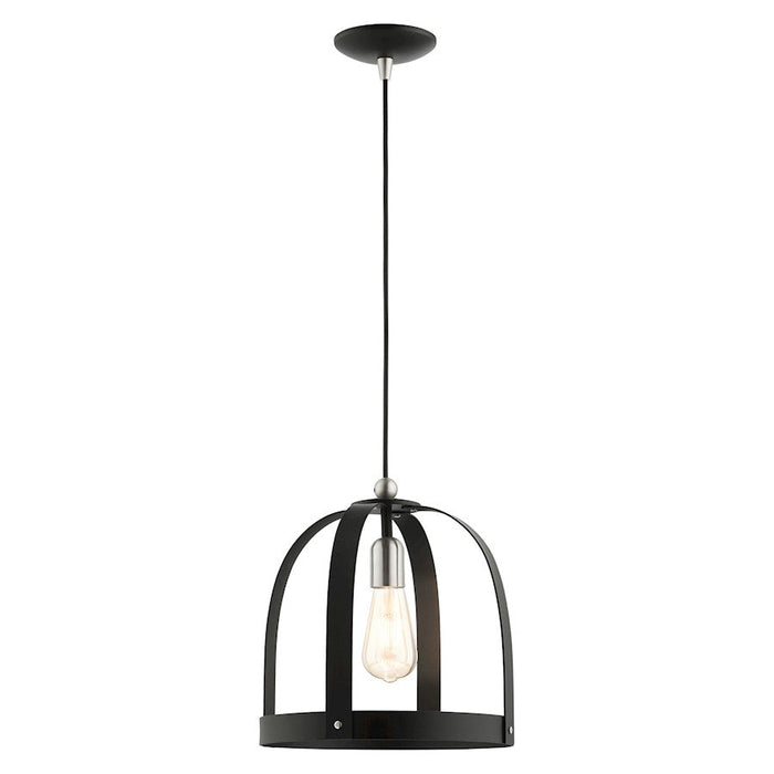 Livex Stoneridge 1 Light Pendant, Textured Black - 49643-14