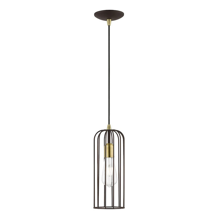 Livex Glenbrook 1 Light Pendant, Bronze/Antique Brass/Bronze Metal - 49713-07