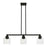 Livex Aragon 3 Light Linear Chandelier, Black/Clear Seeded - 49763-04