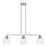 Livex Aragon 3 Light Linear Chandelier, Brushed Nickel/Clear Seeded - 49763-91