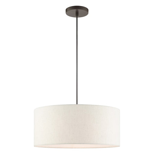 Livex Meadow 3 Light Drum Pendant, English Bronze - 49802-92