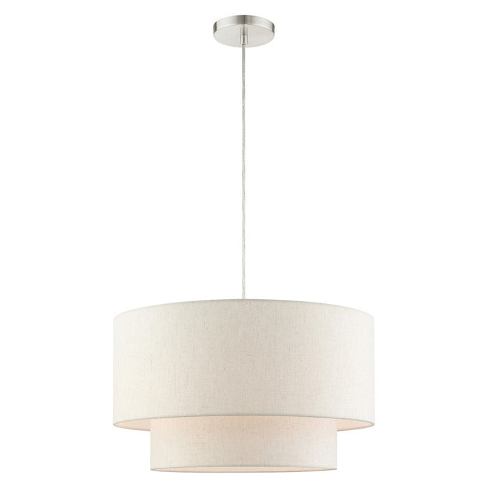 Livex Meadow 3 Light Pendant, Brushed Nickel - 49803-91