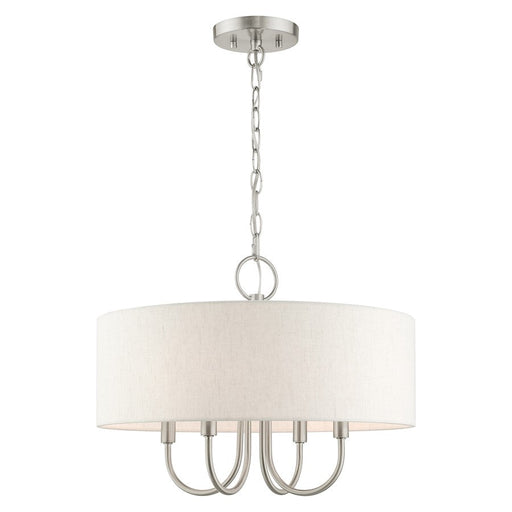 Livex Blossom 4 Light Pendant Chandelier, Brushed Nickel - 49804-91