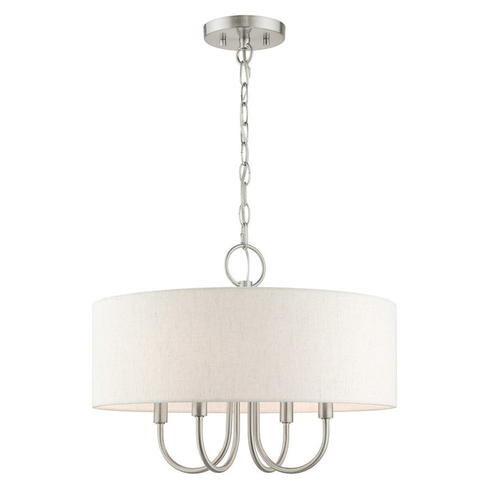 Livex Blossom 4 Light Pendant Chandelier, Brushed Nickel - 49804-91