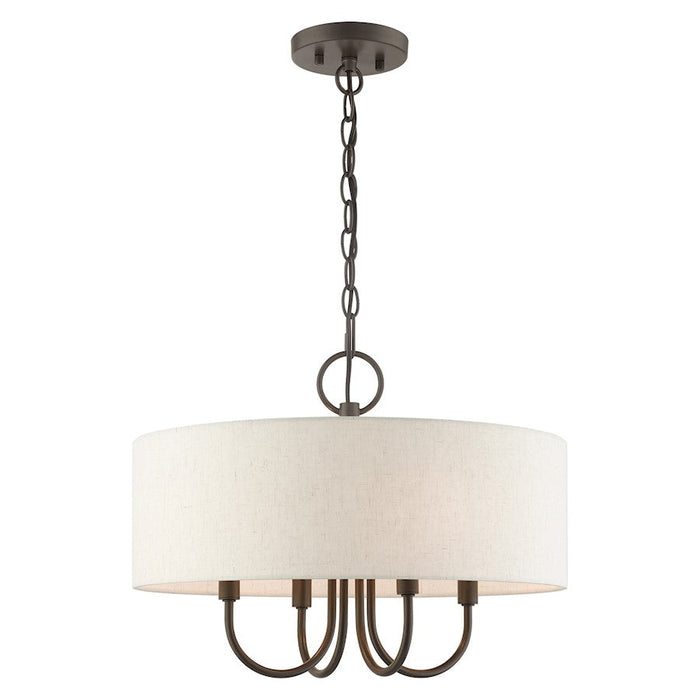 Livex Blossom 4 Light Pendant Chandelier, English Bronze - 49804-92