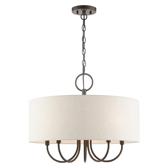 Livex Blossom 5 Light Pendant Chandelier, English Bronze - 49805-92