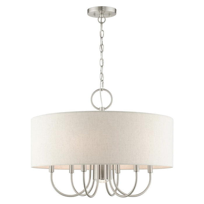 Livex Blossom 7 Light Pendant Chandelier, Brushed Nickel - 49806-91