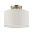 Livex Blossom 1 Light Small Semi-Flush, Brass/Oatmeal/Hardback/White - 49808-01