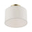 Livex Blossom 1 Light Semi-Flush Mount, Brass/Oatmeal/White