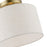 Livex Blossom 1 Light Semi-Flush Mount, Brass/Oatmeal/White