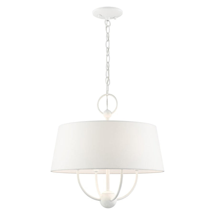 Livex Ridgecrest 4 Light Pendant Chandelier, White - 49844-03