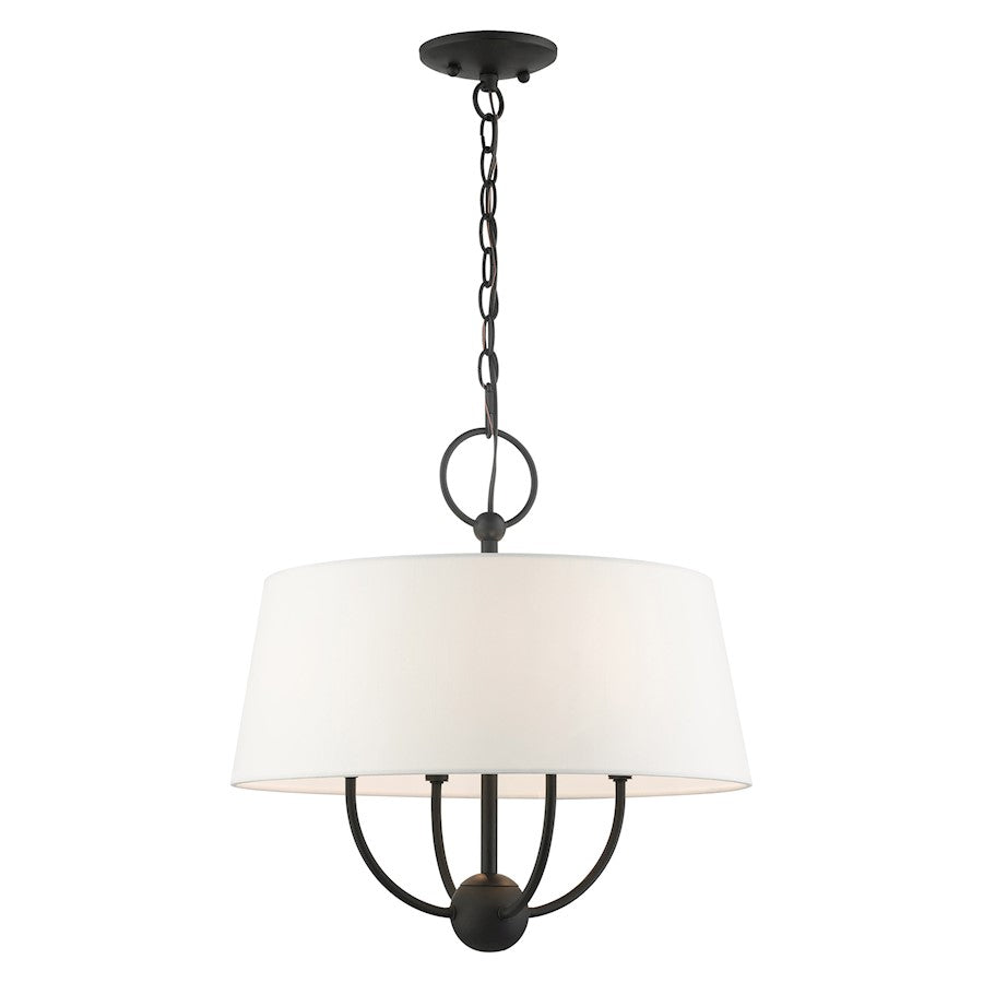 Livex Ridgecrest 4 Light Pendant Chandelier, Black - 49844-04