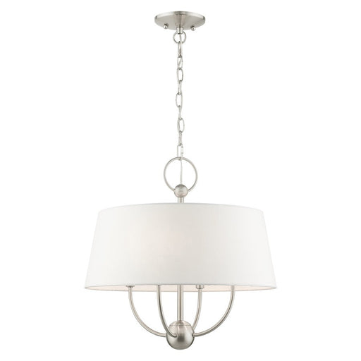 Livex Ridgecrest 4 Light Pendant Chandelier, Brushed Nickel - 49844-91