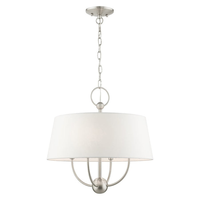 Livex Ridgecrest 4 Light Pendant Chandelier, Brushed Nickel - 49844-91