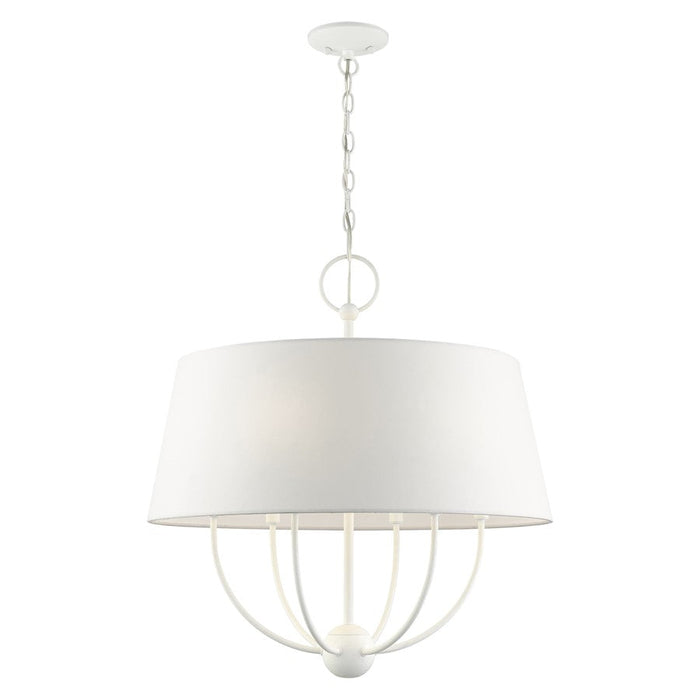 Livex Ridgecrest 6 Light Pendant Chandelier, White - 49846-03